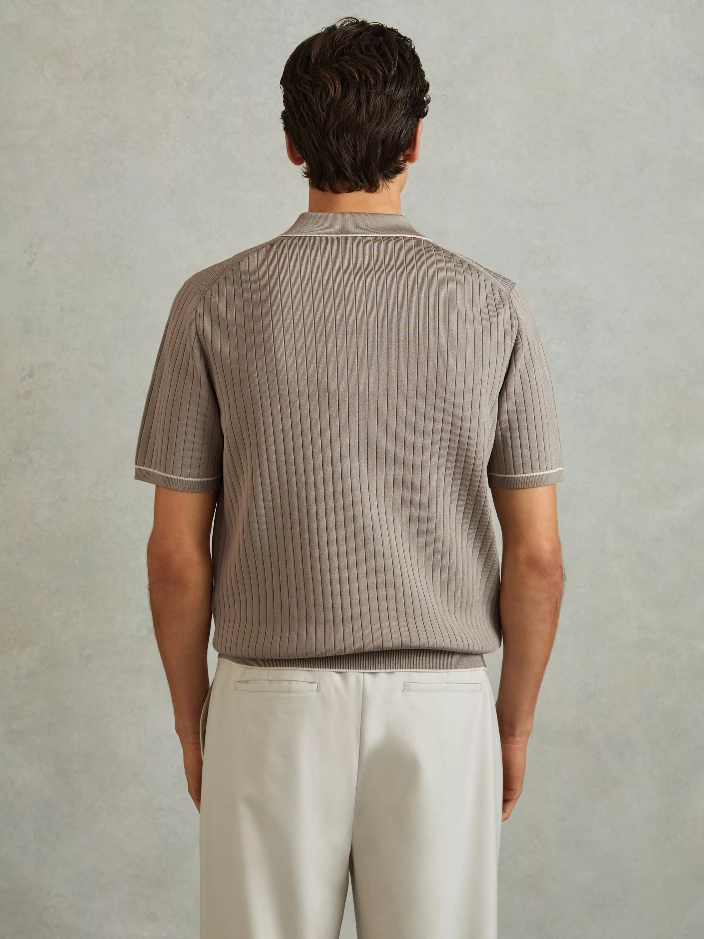 집업 셔츠 스톤 Christophe Ribbed Dual Zip-Front Shirt, Stone 112062603