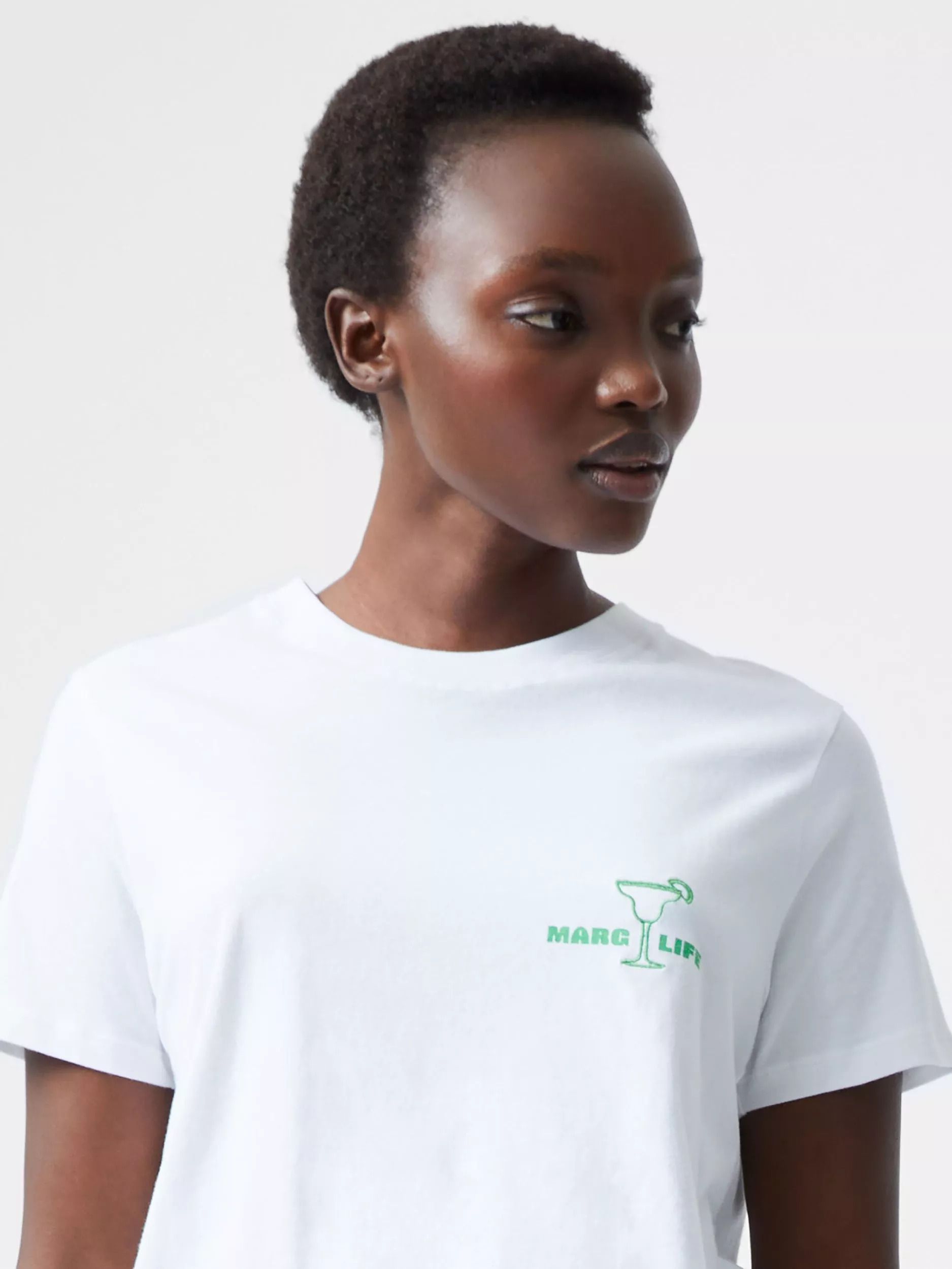 그래픽 티셔츠 화이트 Marg Life Graphic T-Shirt, White 112718608