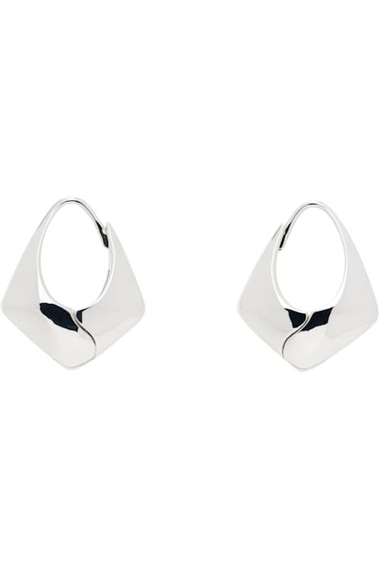 실버 라지 피라미드 후프 링 귀걸이 Silver Large Pyramid Hoop Earrings 17119511