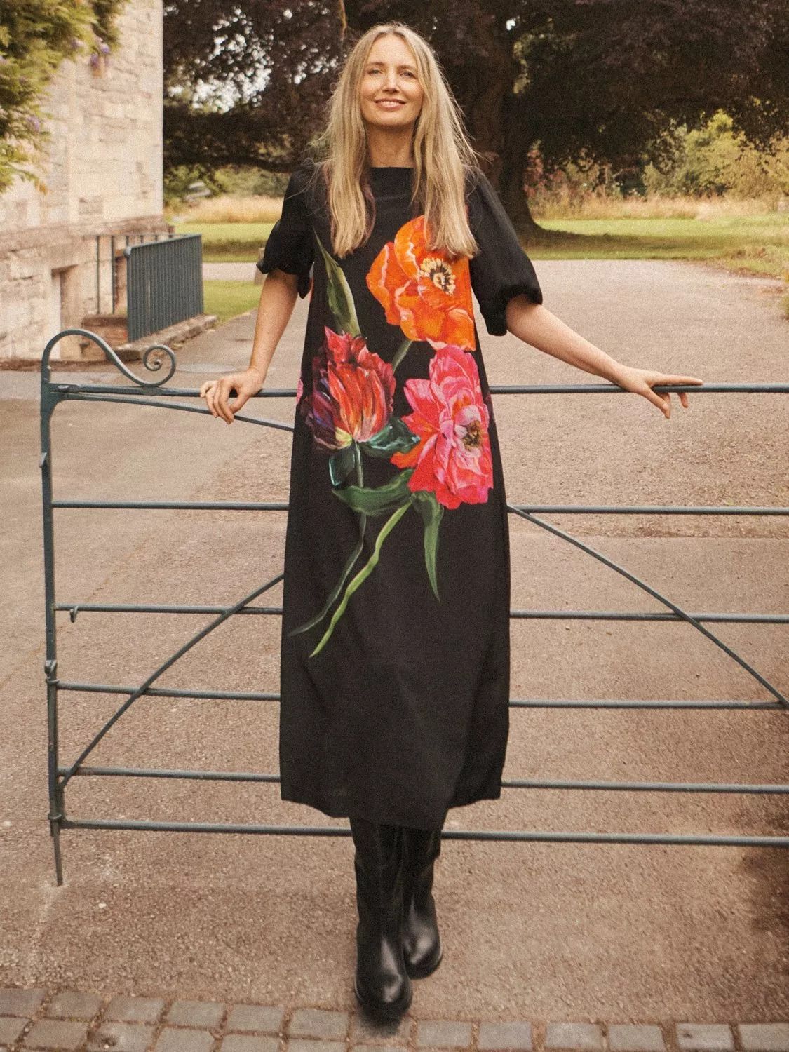 플로랄 프린트 실크 드레스 x BOYD Jade Floral Print Pure Silk Dress, Floral Placement 112771851