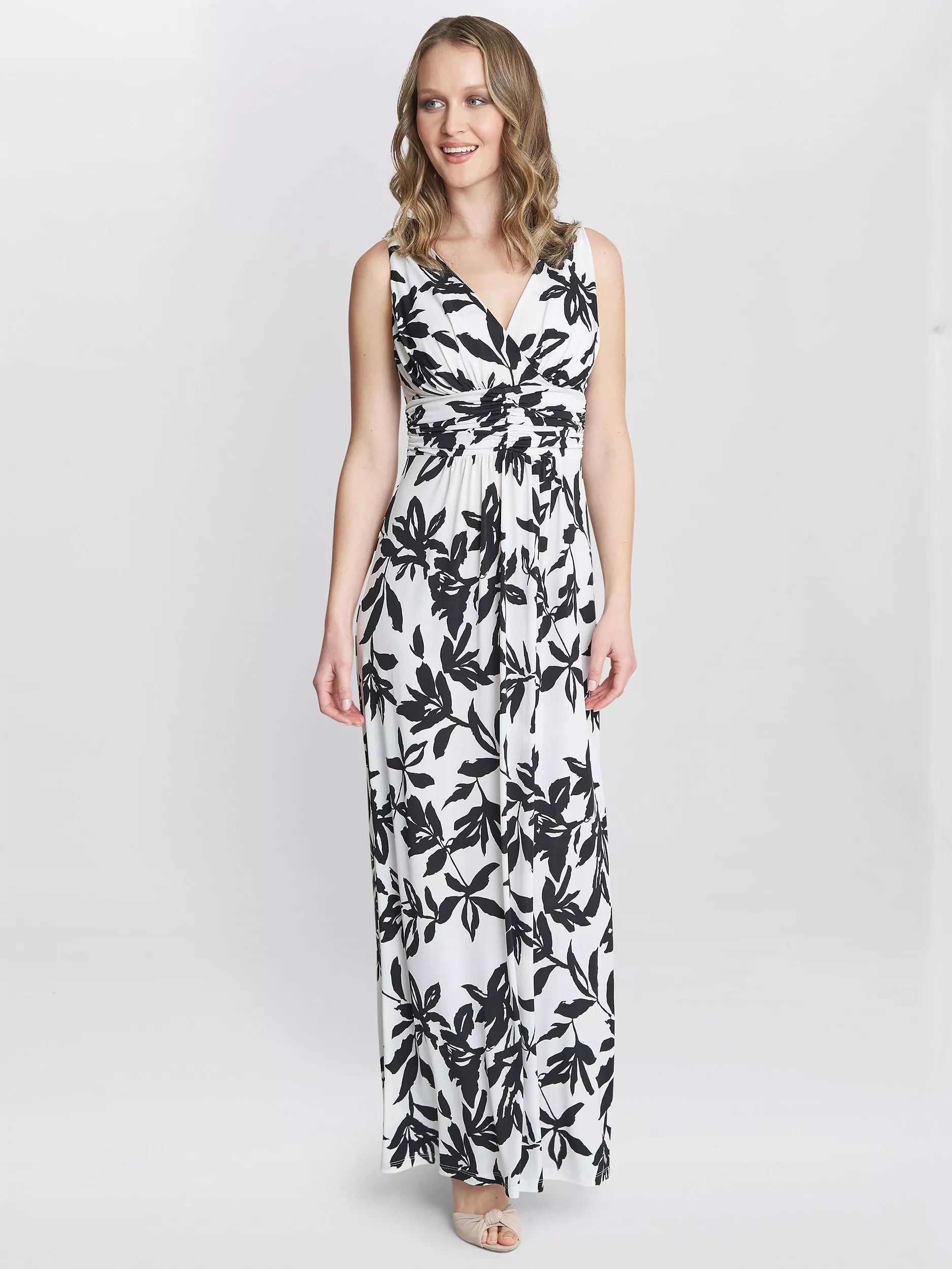 저지 맥시 드레스 오프 Jacquelin Jersey Maxi Dress, Off White/Black 112043100