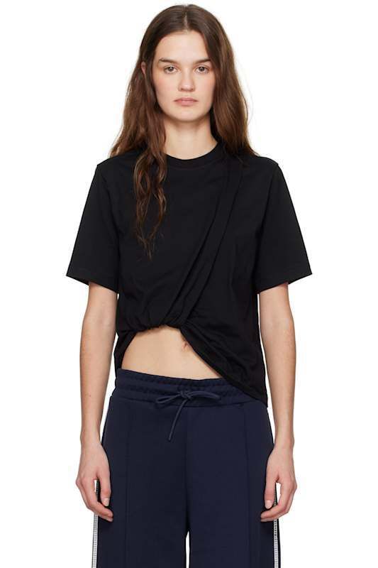 블랙 트위스트 티셔츠 Black Twisted Hem T-shirt 17088811