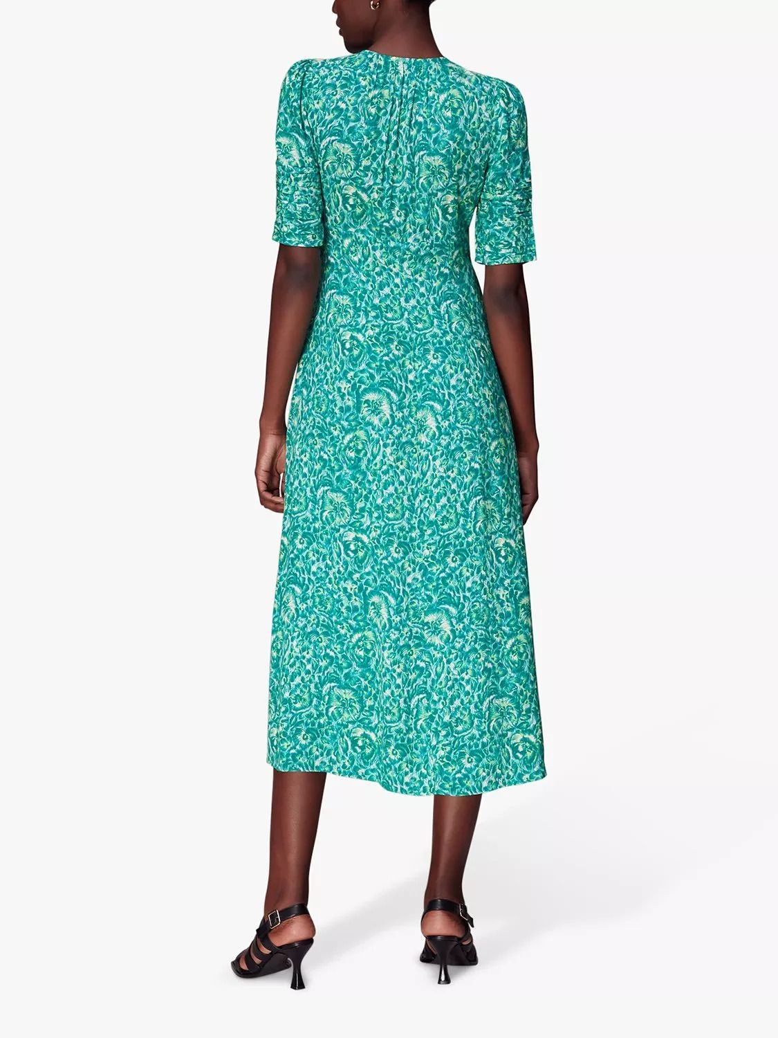 플로랄 타이 미디 드레스 Clouded Floral Tie Midi Dress, Green/Multi 109779452