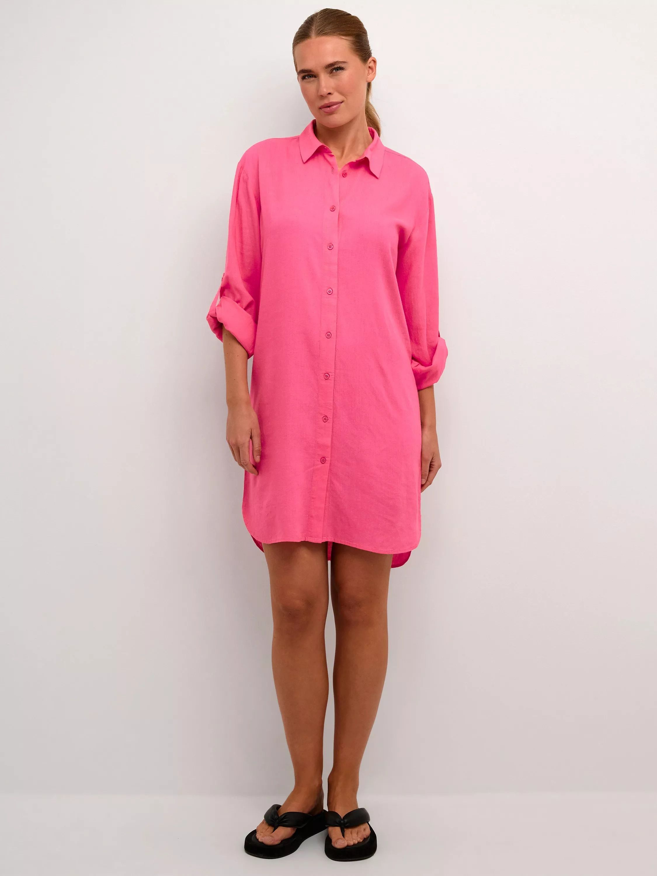 셔츠 드레스 핑크 Milia Shirt Dress, Hot Pink 111926198
