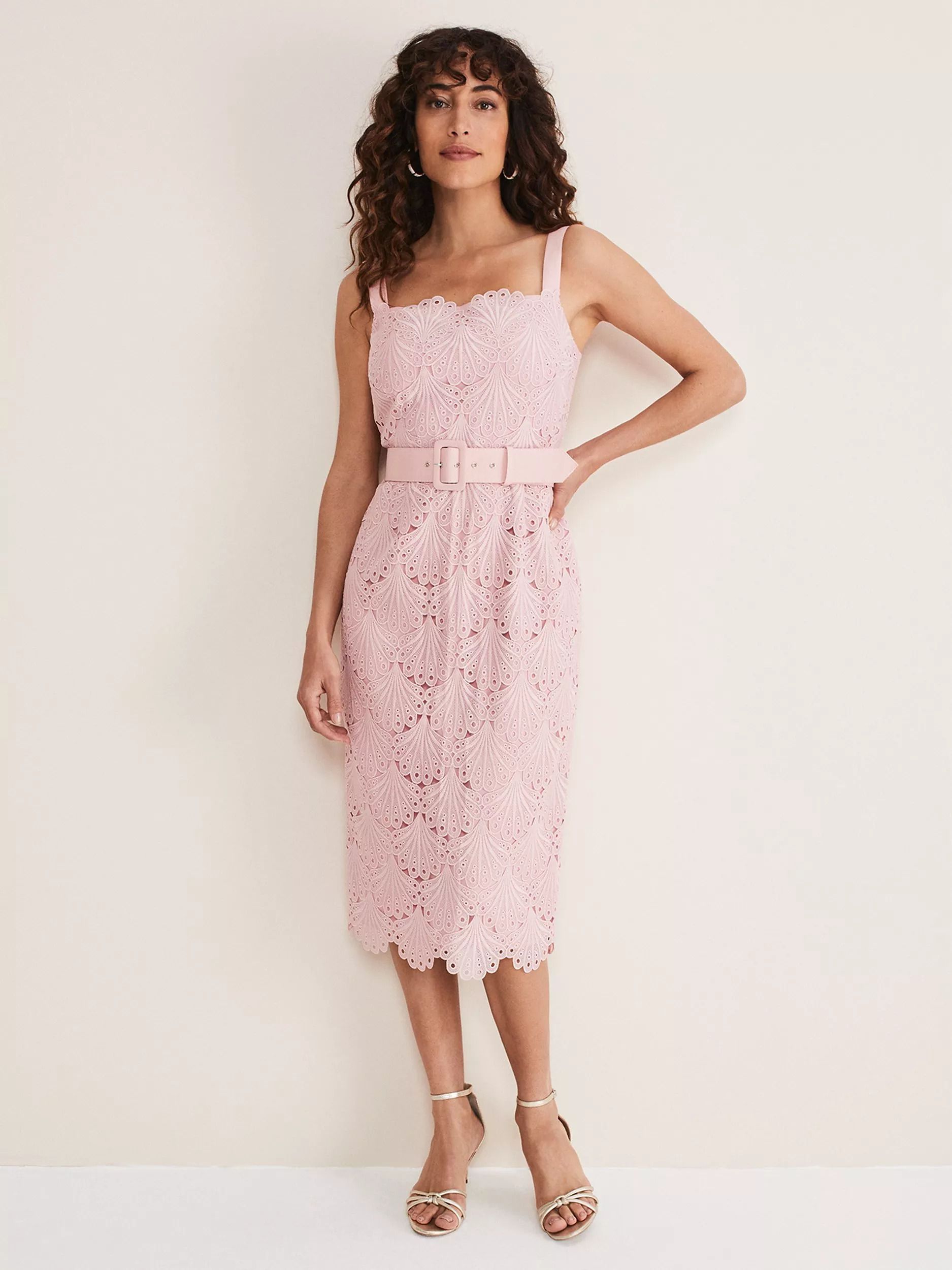 미디 레이스 드레스 Carrie Midi Lace Dress, Clay 109263336