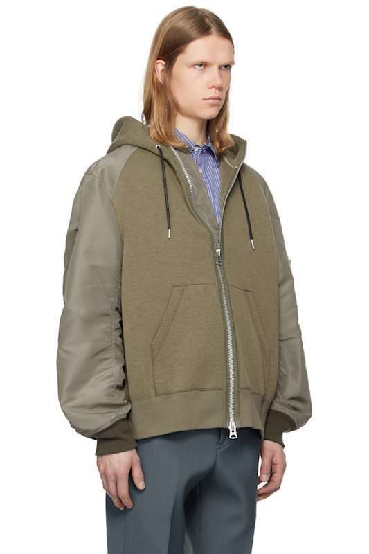 스웨트 나일론 트윌 후디 Taupe Sponge Sweat x Nylon Twill Hoodie 17216871