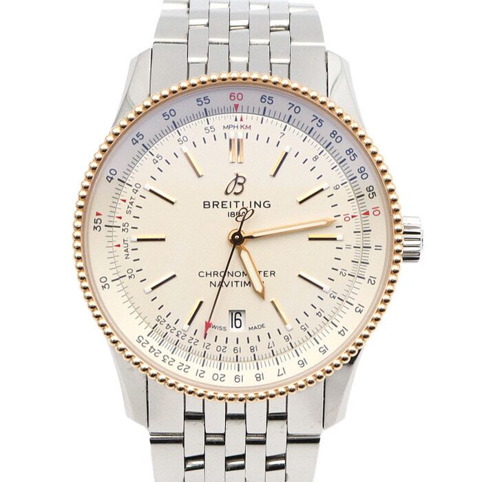 네비타이머 중고 U17326 18K레드골드 콤비 내비타이머 1 NAVITIMER 1 41MM 오토매틱 스틸밴드 남성 시계 aa47132