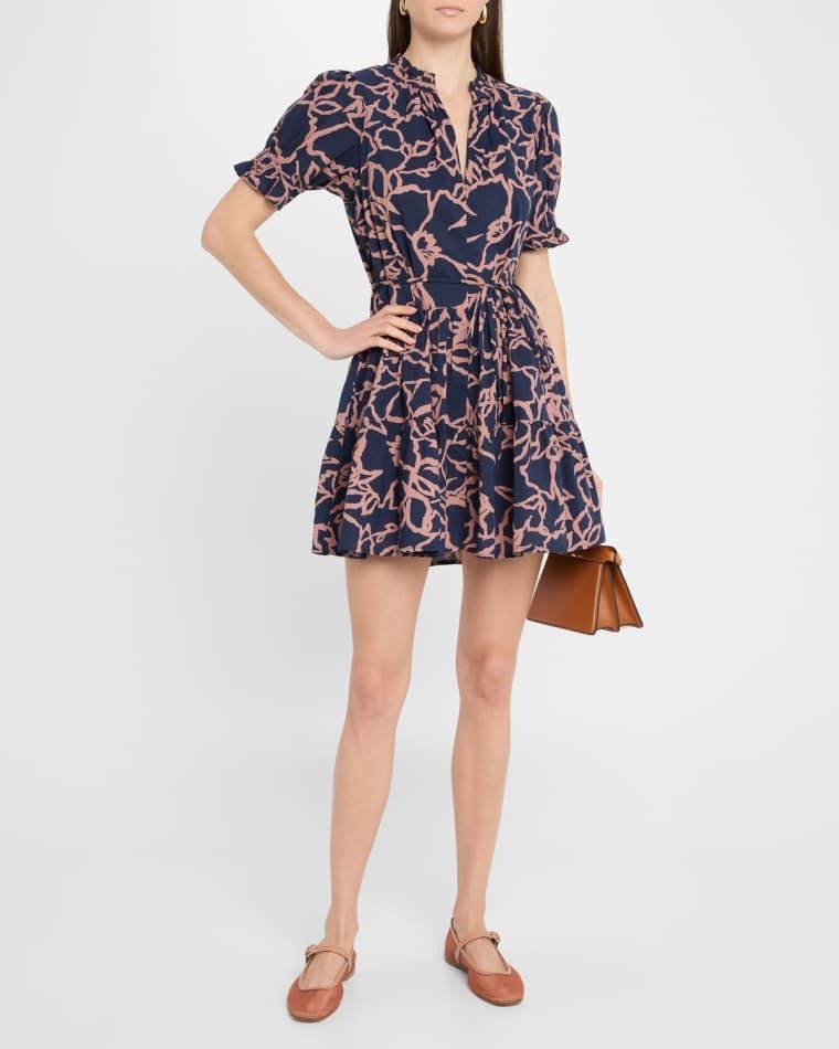 플로랄 프린트 미니 드레스 Las Almas Tiered Floral-Print Mini Dress prod278830467LARGE LACE FLORAL NA