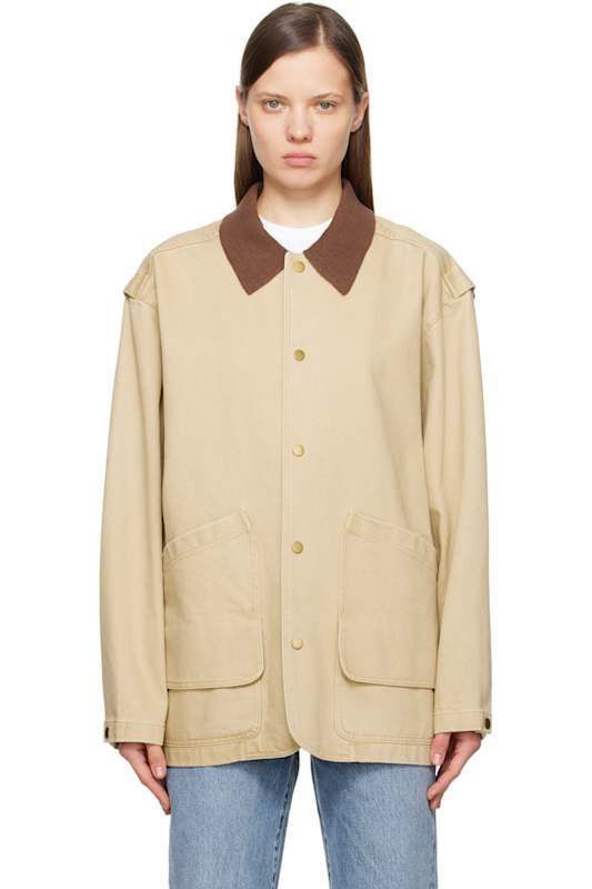 베이지 니트 넥 카라 자켓 Beige Knit Collar Field Jacket 17455051