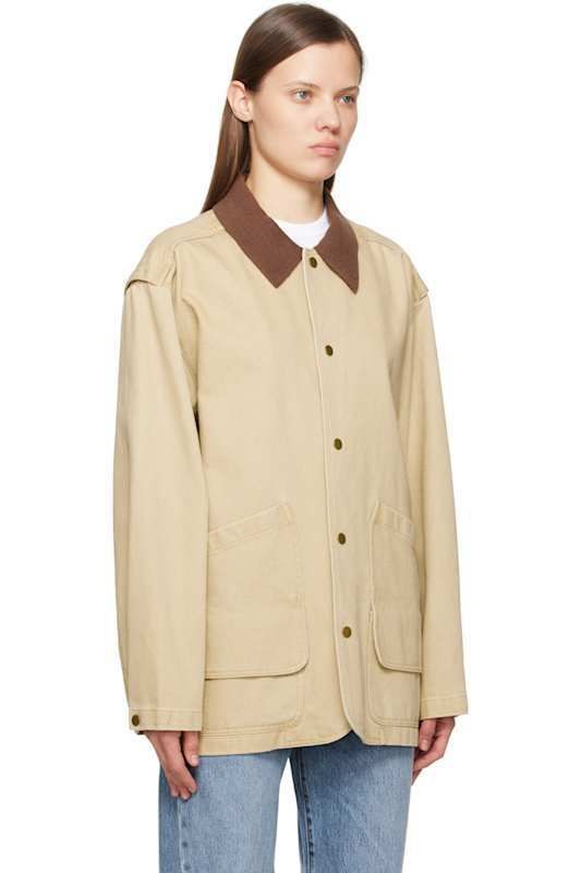 베이지 니트 넥 카라 자켓 Beige Knit Collar Field Jacket 17455051