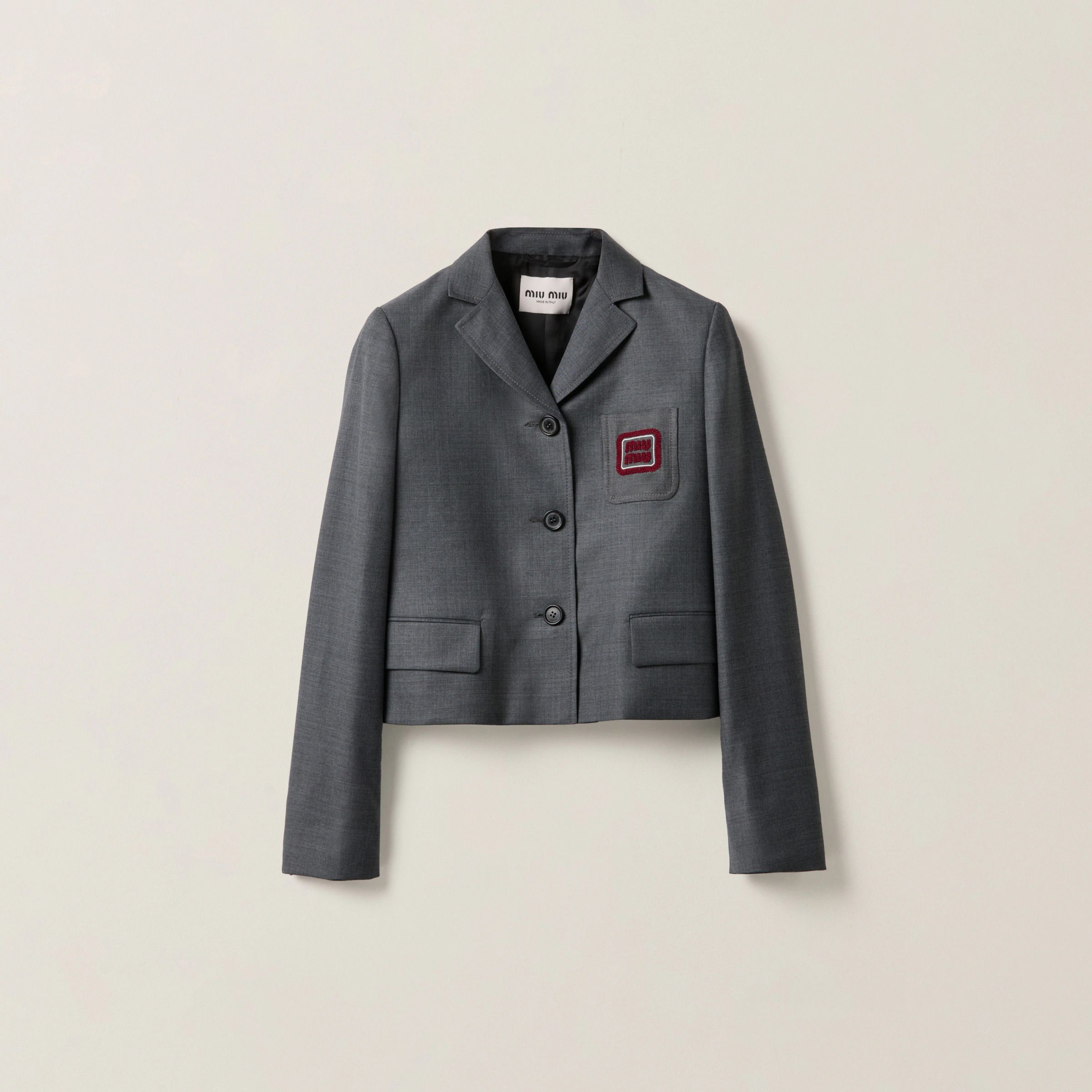 자켓 로고 Single-breasted grisaille jacket with logo MH1783 11RF F0480 S VM1