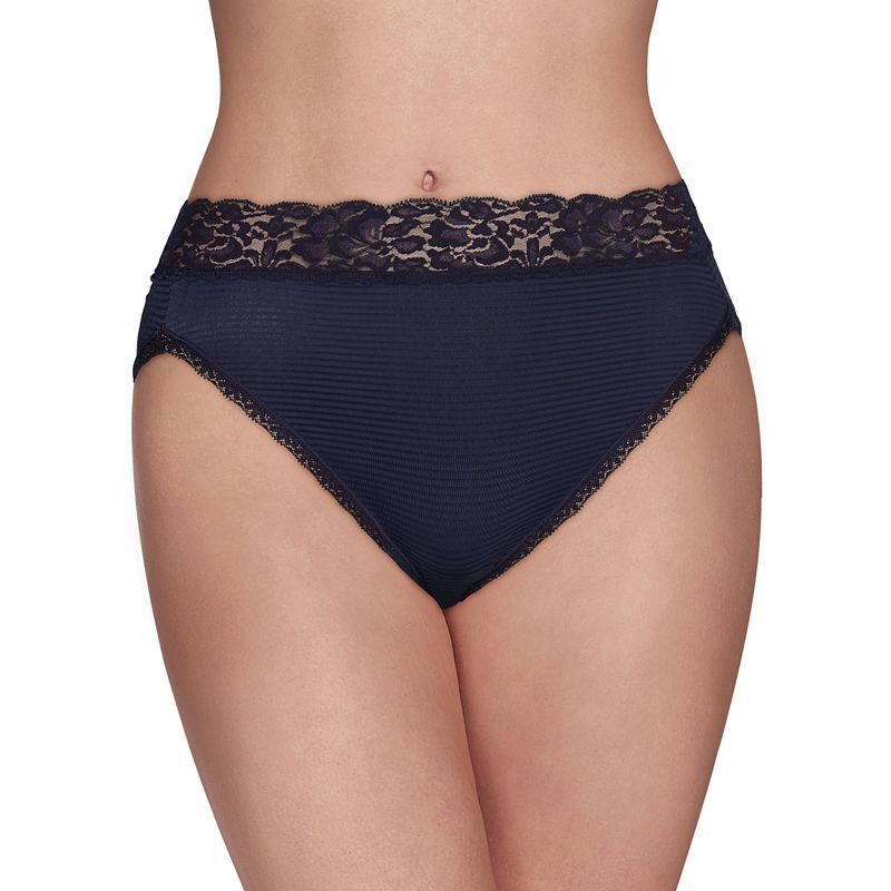 여성 레이스 Women's Flattering Lace Hi-Cut Panty Underwear 13280, extended sizes available 1948345 Ghost Navy Stripe