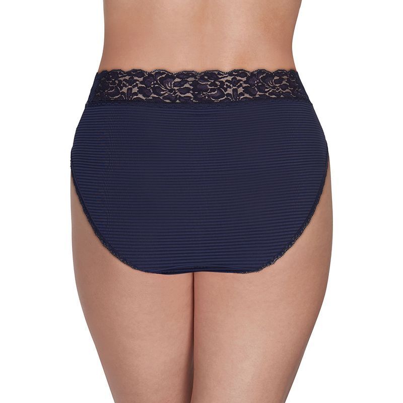 여성 레이스 Women's Flattering Lace Hi-Cut Panty Underwear 13280, extended sizes available 1948345 Ghost Navy Stripe