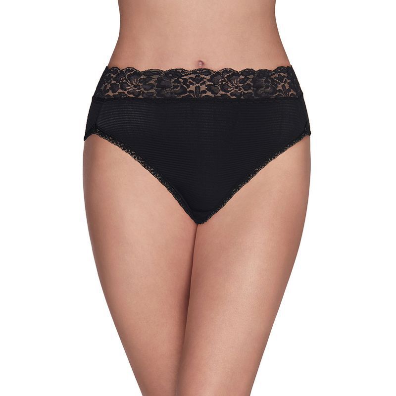여성 레이스 Women's Flattering Lace Hi-Cut Panty Underwear 13280, extended sizes available 1948345 Midnight Black
