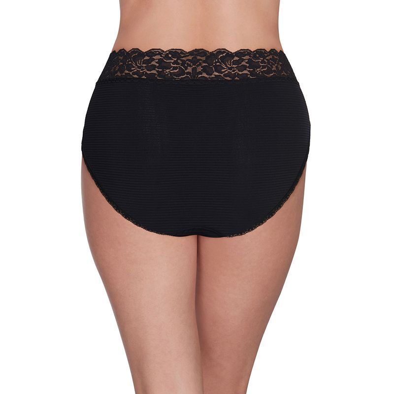여성 레이스 Women's Flattering Lace Hi-Cut Panty Underwear 13280, extended sizes available 1948345 Midnight Black