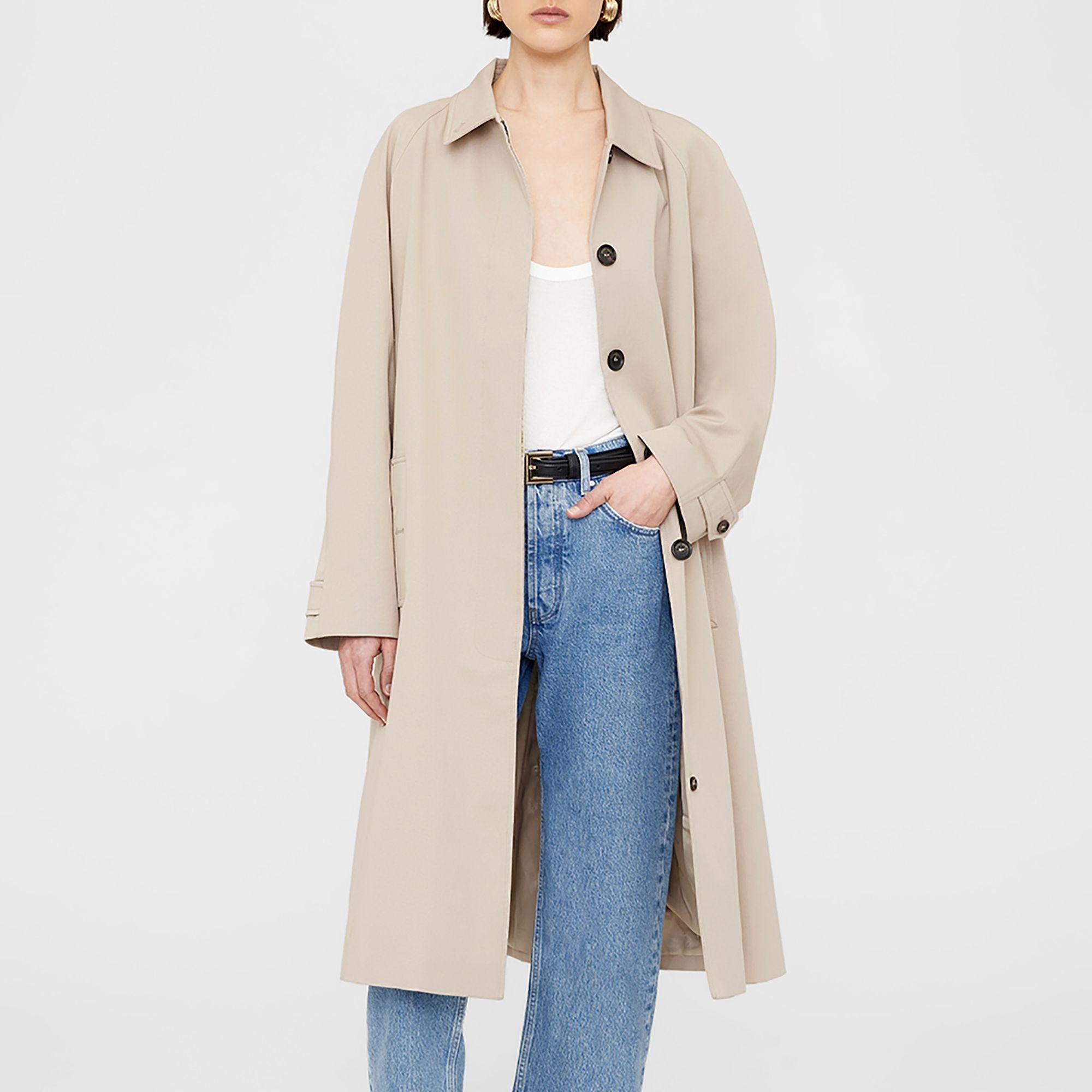 개버딘 트렌치 코트 Anine Bing Randy Cotton-Blend Gabardine Trench Coat 14853867