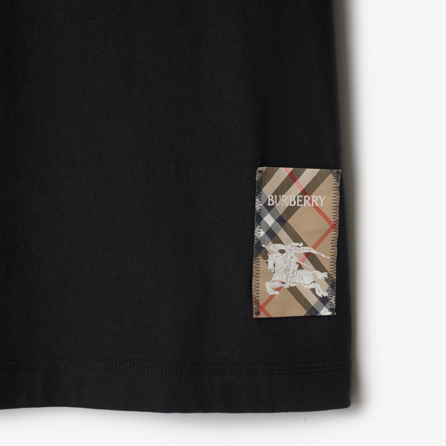 버버리 체크 라벨 코튼 티셔츠 Check Label Cotton T-shirt 81048891