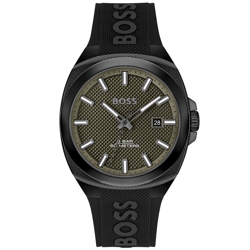 남성 쿼츠 베이직  캘린더 블랙 시계 Men's Walker Quartz Basic Calendar Black Silicone Watch 41mm 17824085