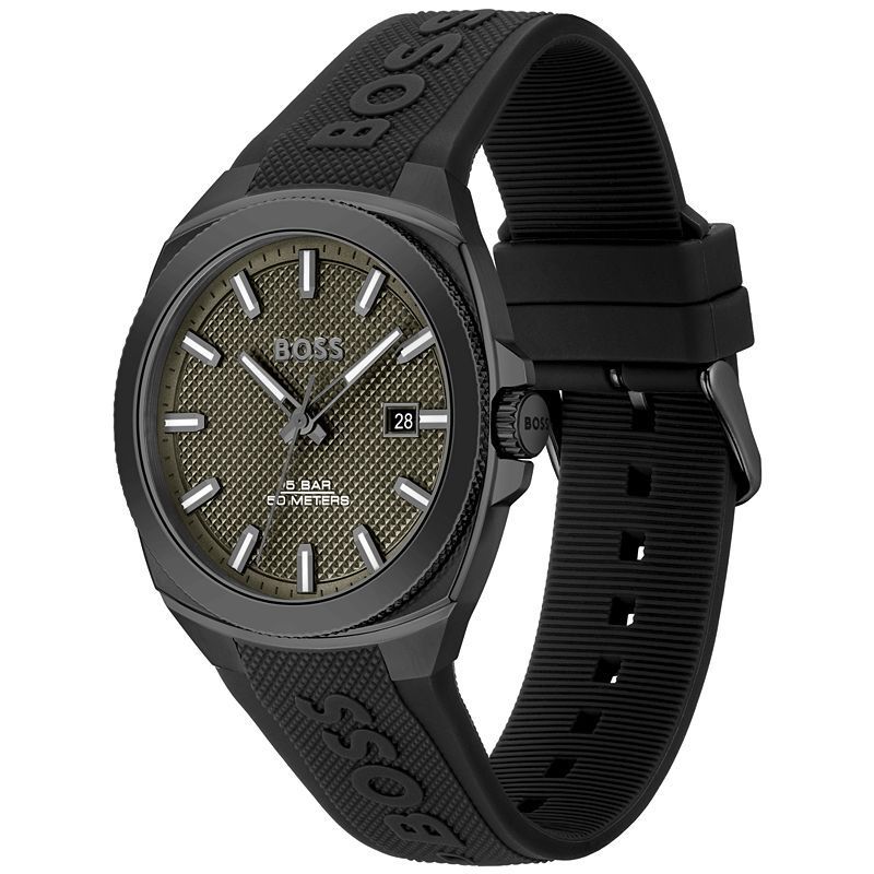 남성 쿼츠 베이직  캘린더 블랙 시계 Men's Walker Quartz Basic Calendar Black Silicone Watch 41mm 17824085