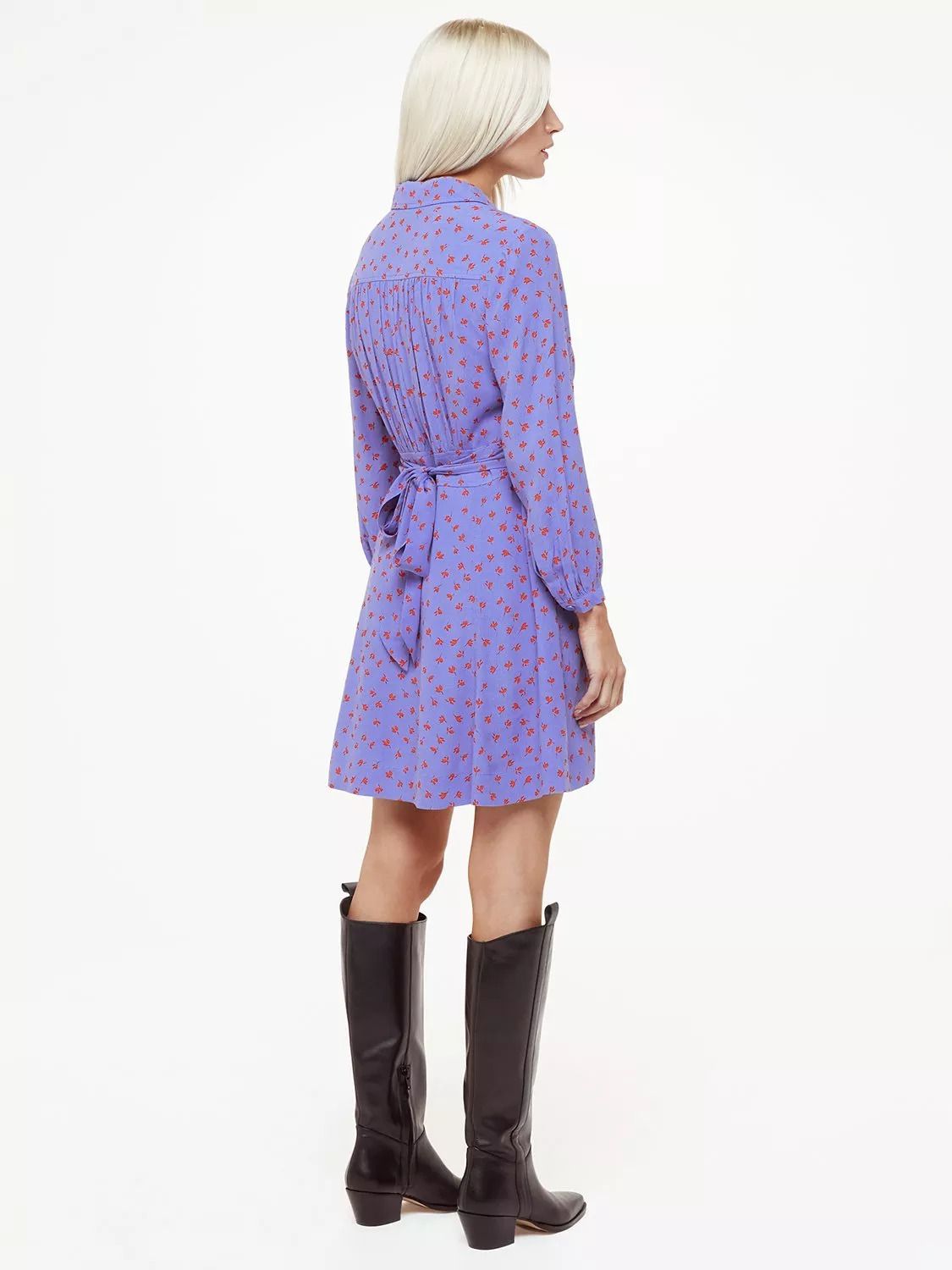 쁘띠 프린트 드레스 Petite Scattered Petal Print Dress, Purple/Red 110846205