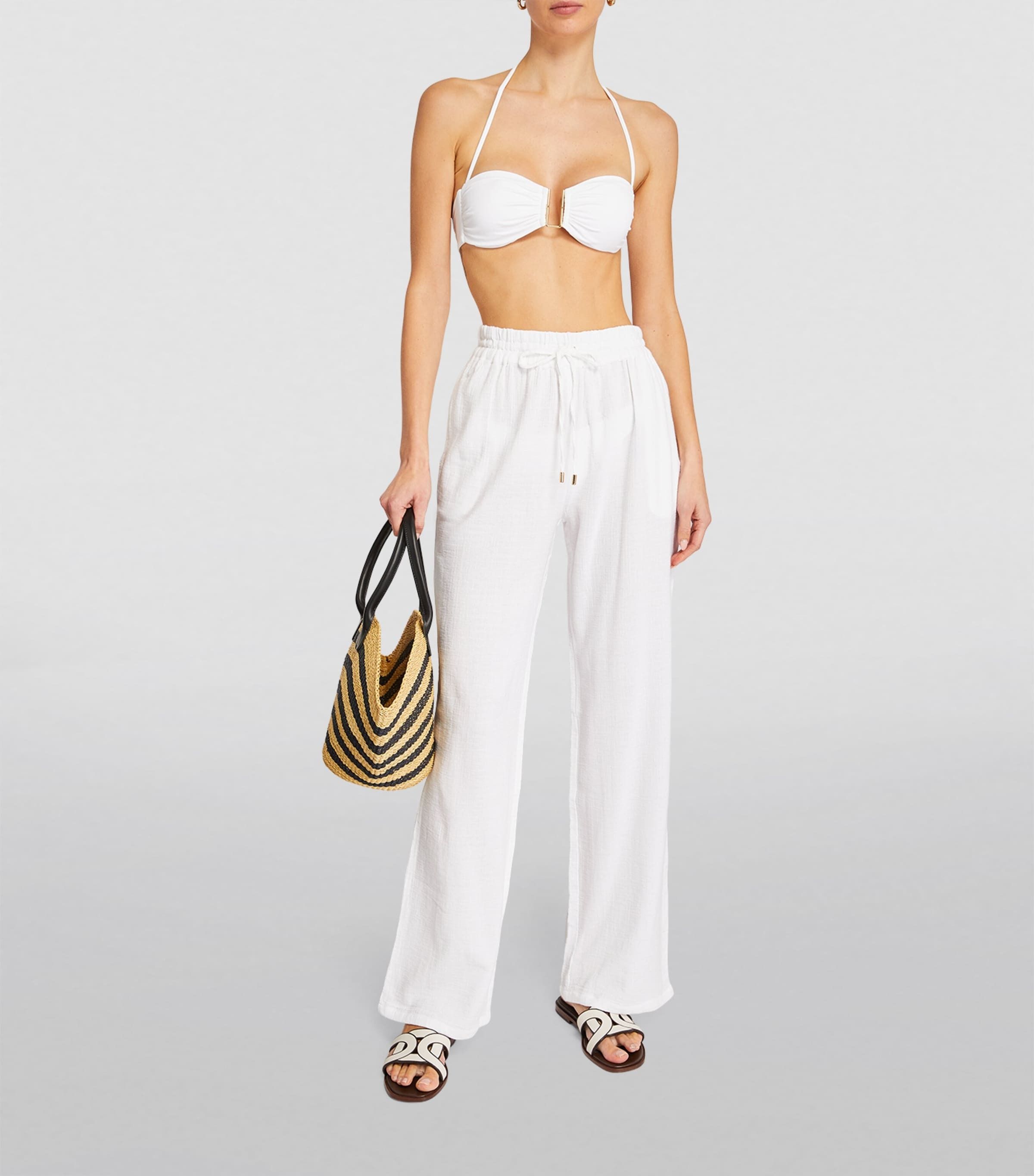 바지 Krissy Wide-Leg Trousers 000000000007516812