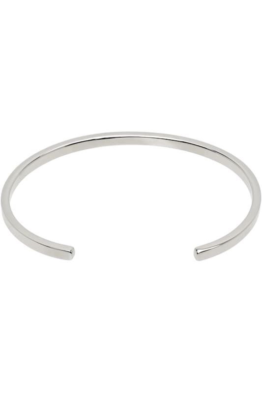 실버 오브 더 미니멀 로고 커프 팔찌 Silver 'Year of the Snake' Minimal Logo Cuff Bracelet 17245271