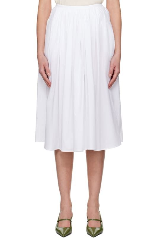 화이트 컬렉션 미디 스커트 White Serto Gathered Midi Skirt 17440251