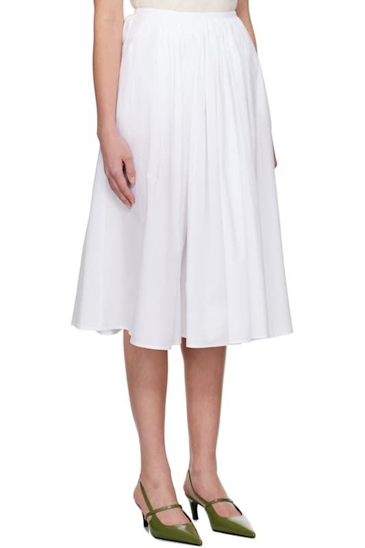 화이트 컬렉션 미디 스커트 White Serto Gathered Midi Skirt 17440251