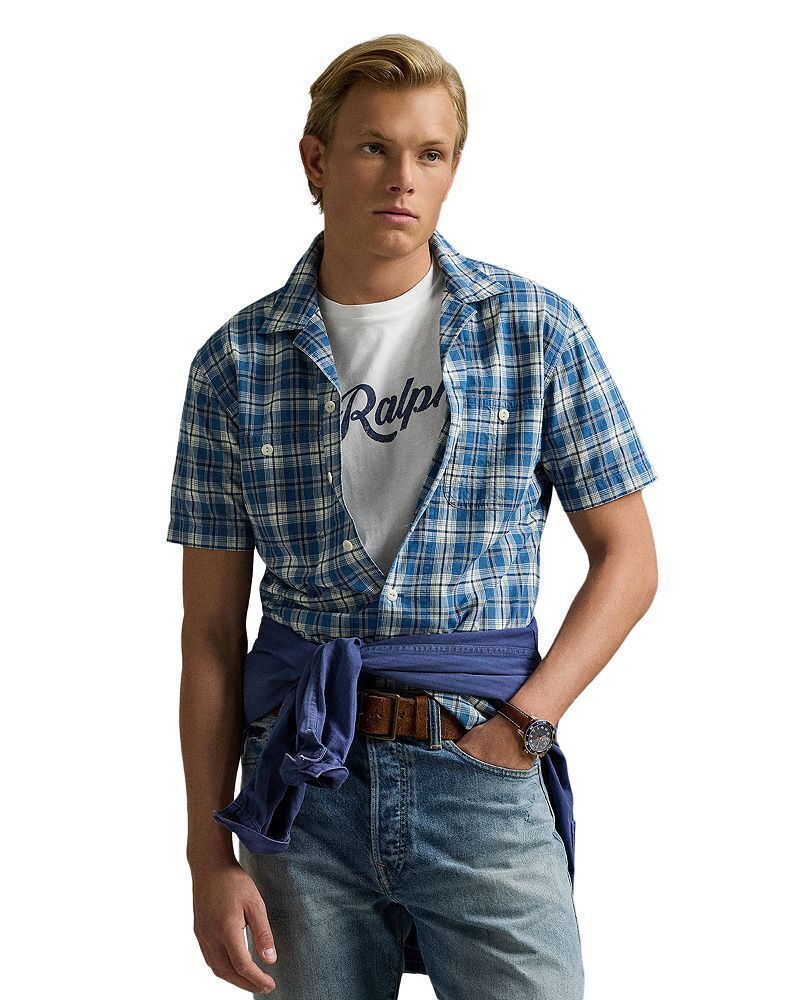 클래식 핏 셔츠 Classic Fit Indigo Plaid Camp Shirt 5287662