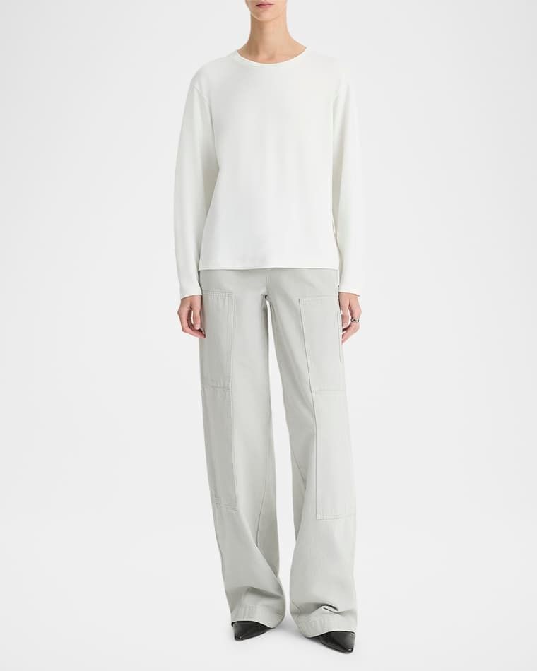 릴렉스 롱슬리브 크루넥 탑 Relaxed Long-Sleeve Crewneck Top prod276660023OFF WHITE