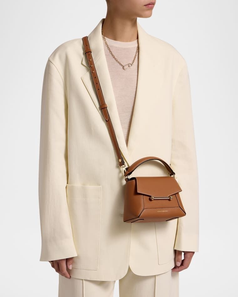 나노 가죽 가방 Mosaic Nano Leather Top-Handle Bag prod268130201TAN WITH VANILLA STITCH