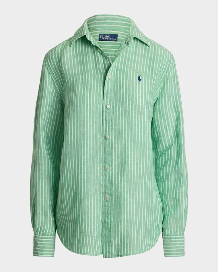 오버사이즈 핏 린넨 셔츠 Oversize Fit Linen Shirt prod2791502311818A GREEN WHITE