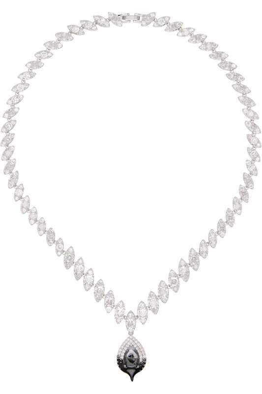 실버 블랙 다이아몬드 목걸이 Silver & Black Diamond Dip Necklace 17395271