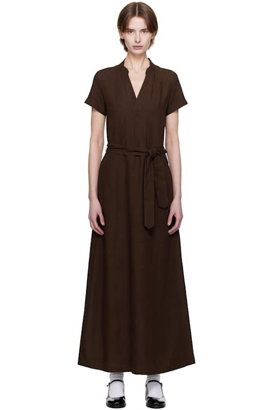 브라운 미디 드레스 Brown Annelie Midi Dress 17231361