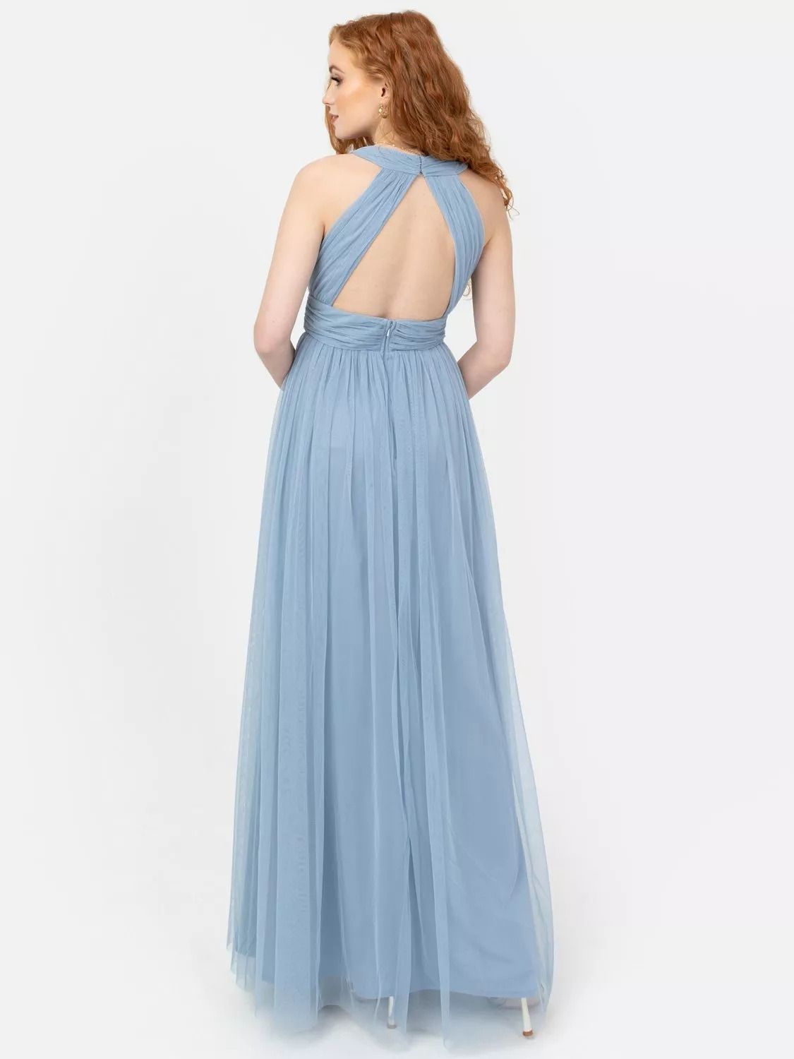 랩 튤 맥시 드레스 소프트 블루 Wrap Front Tulle Maxi Dress, Soft Blue 113074928