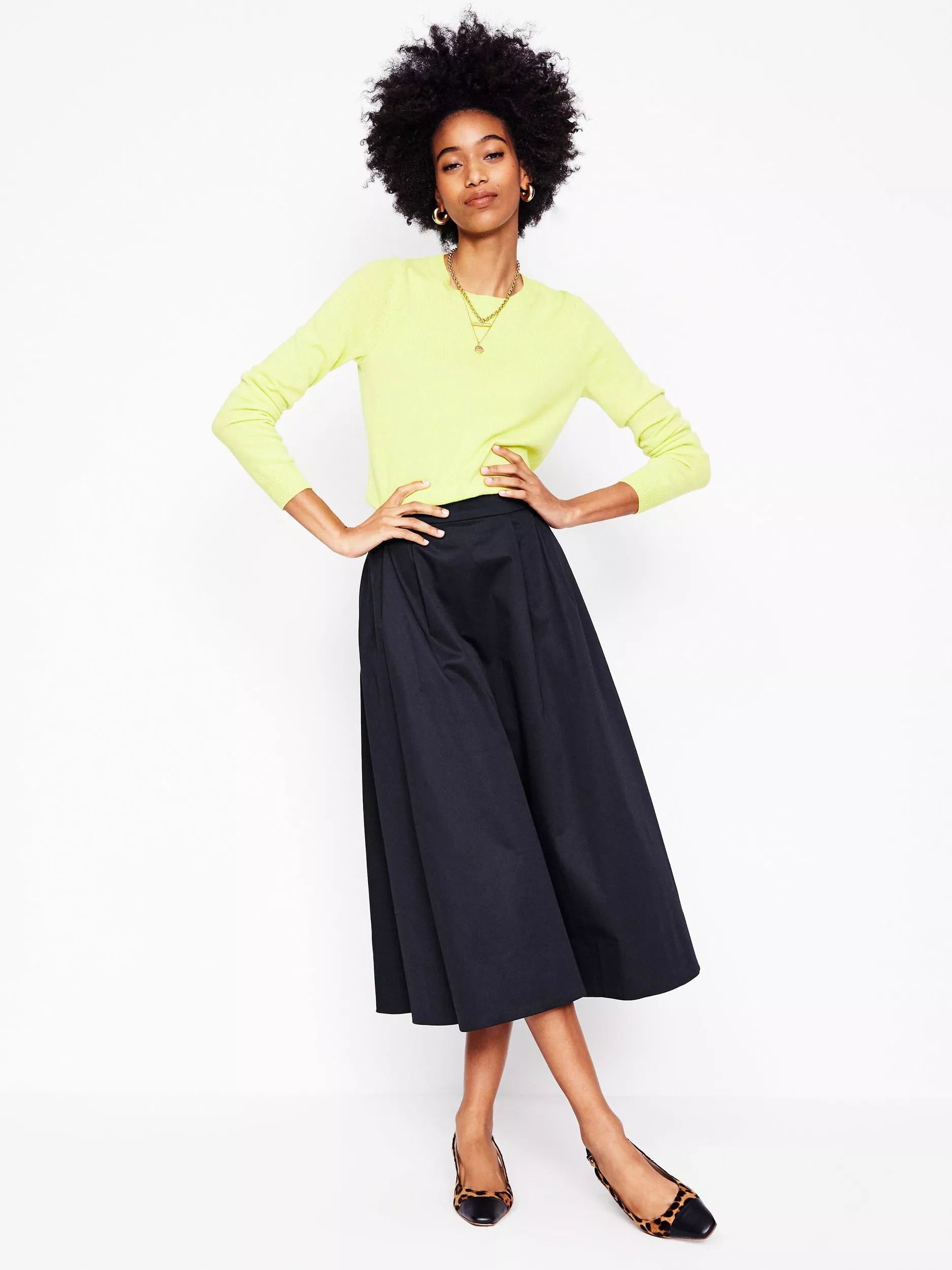 스커트 블랙 Isabella Sateen Skirt, Black 113055607