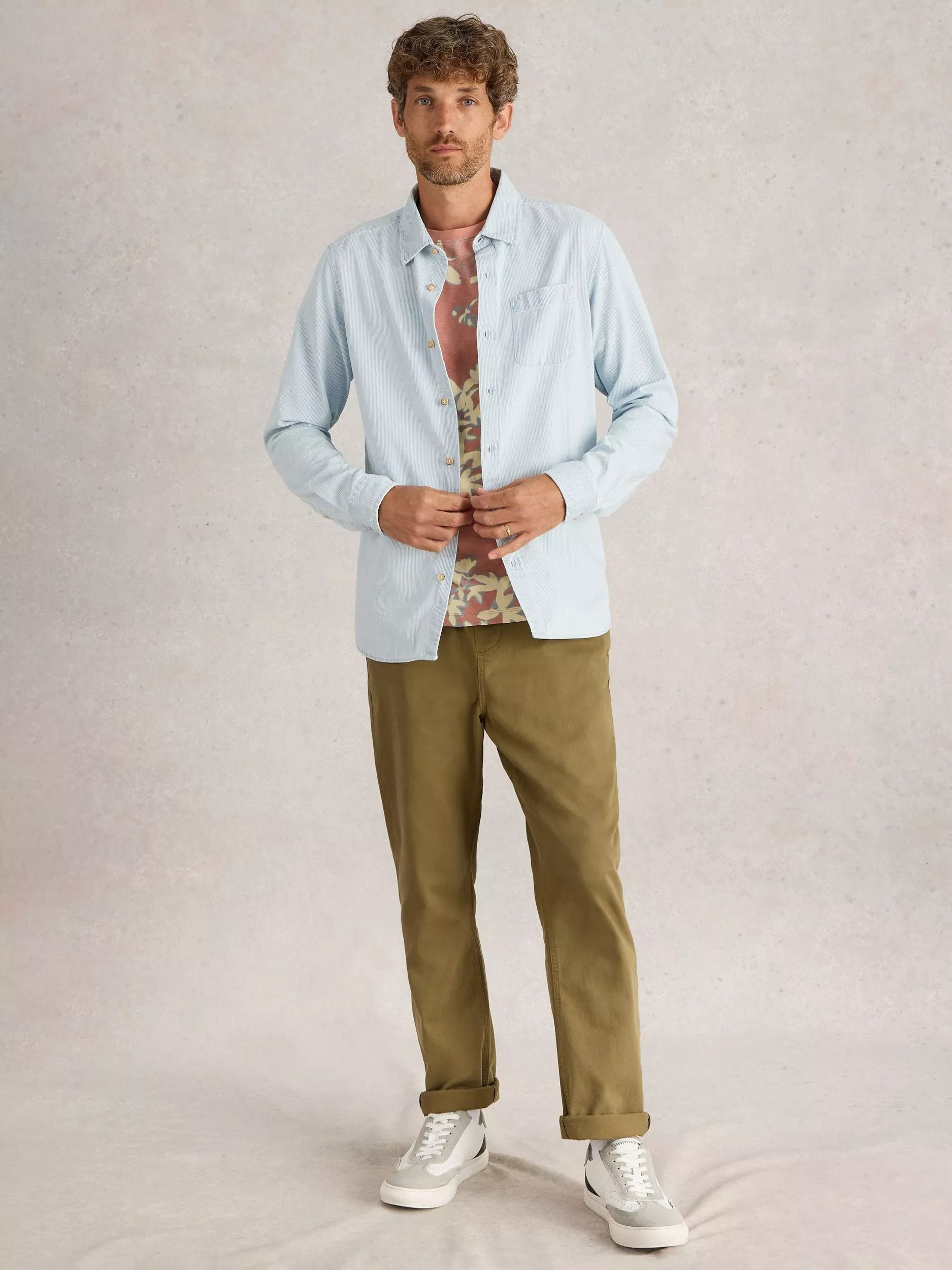 셔츠 Fine Shirt, Blue/Multi 112828217