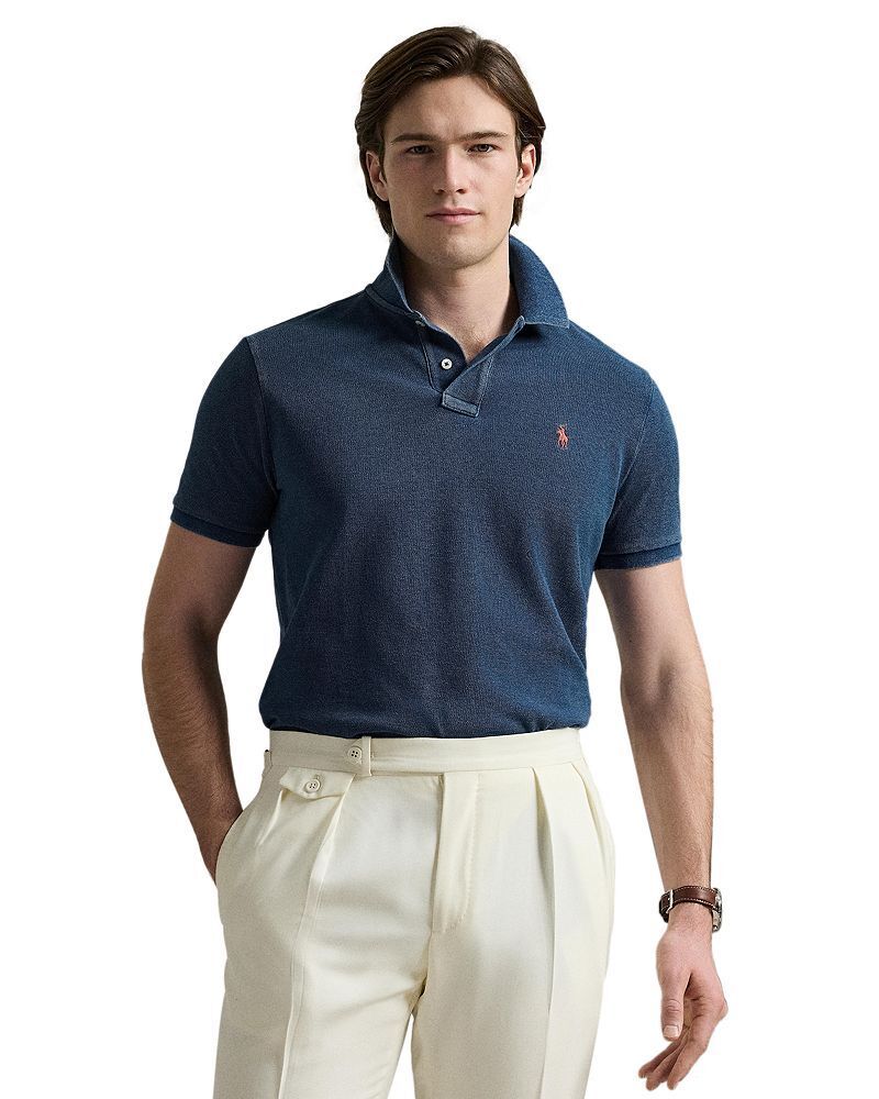커스텀 슬림 핏 메쉬 폴로 셔츠 Custom Slim Fit Indigo Mesh Polo Shirt 5388618