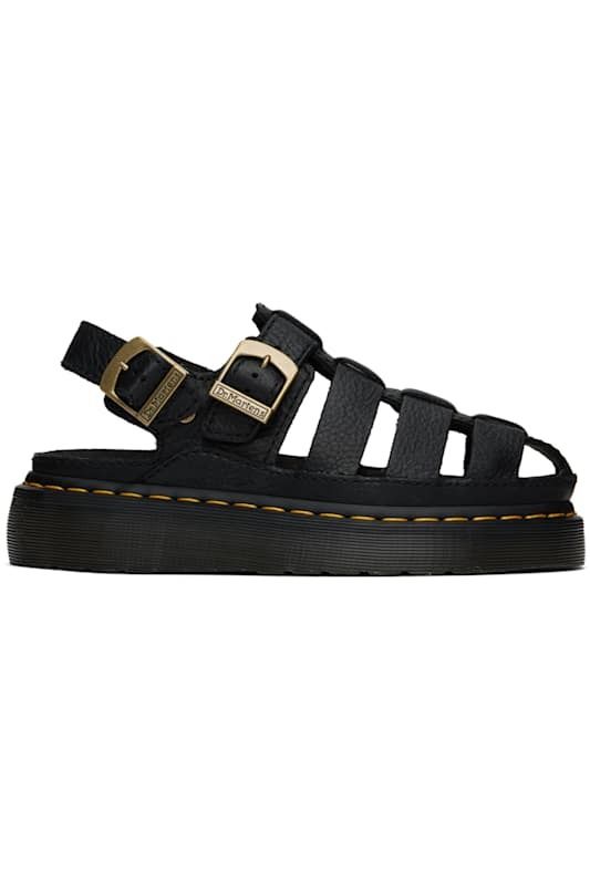 블랙 가죽 피셔맨 샌들 Black Wrenlie Grizzly Leather Fisherman Sandals 17057811