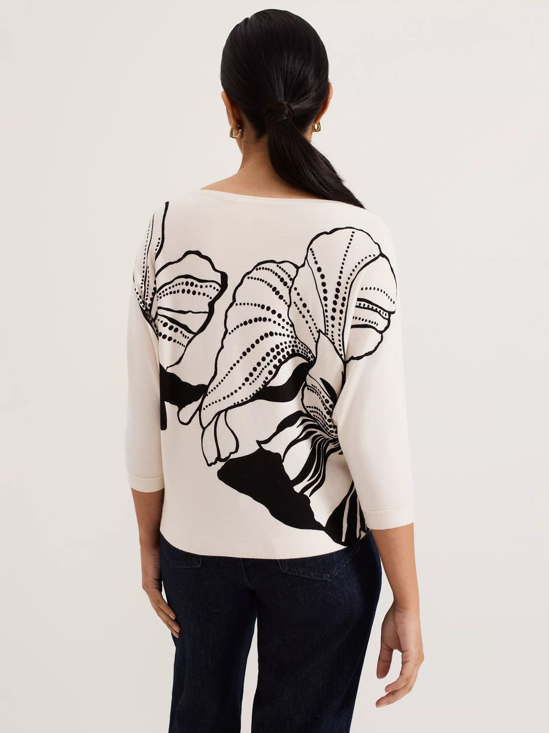 쁘띠 플로랄 탑 Petite Poppie Floral Top, Black/Ivory 113044412