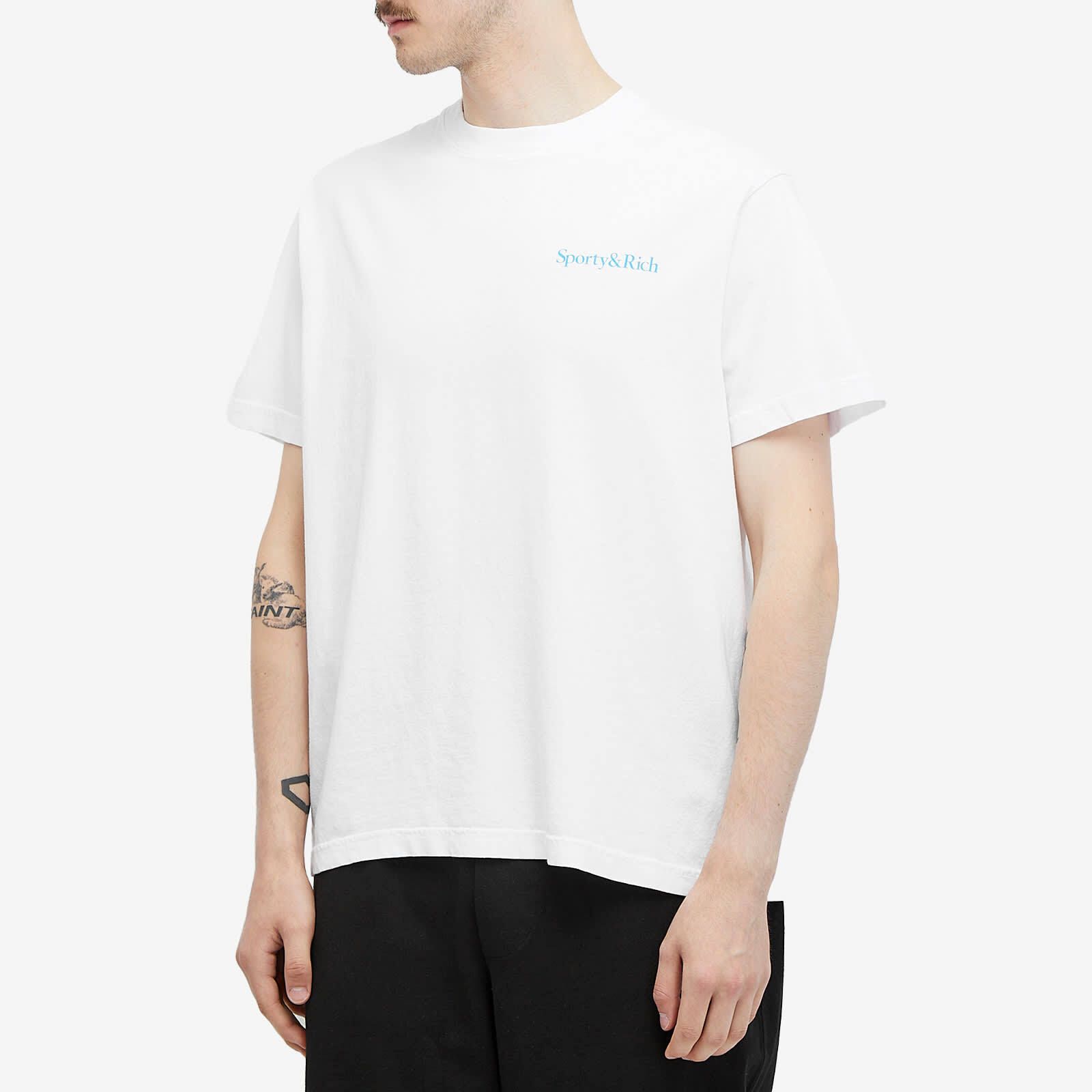 티셔츠 Health & Wellness T-Shirt TO042S408NW-48 White & Malibu Blue