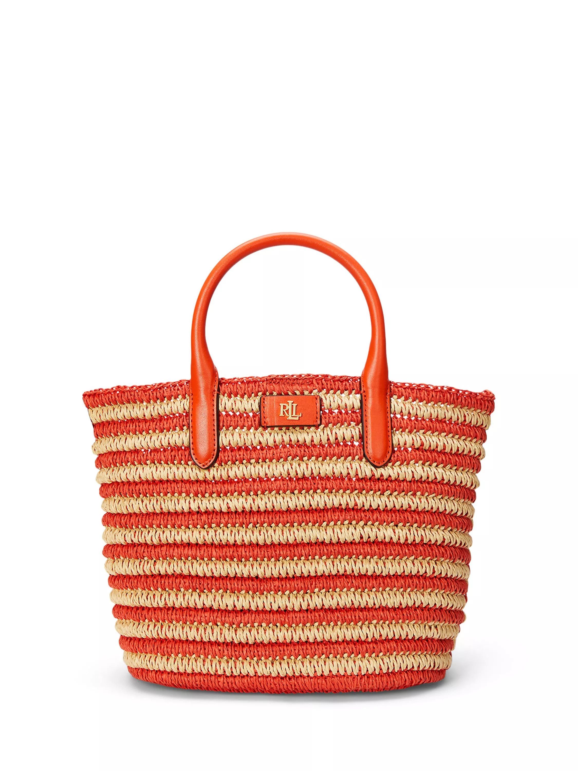 로렌 스트로 가죽 크로스백 가방 Lauren  Brie 21 Straw Leather Crossbody Bag 112832562 Orange Lily
