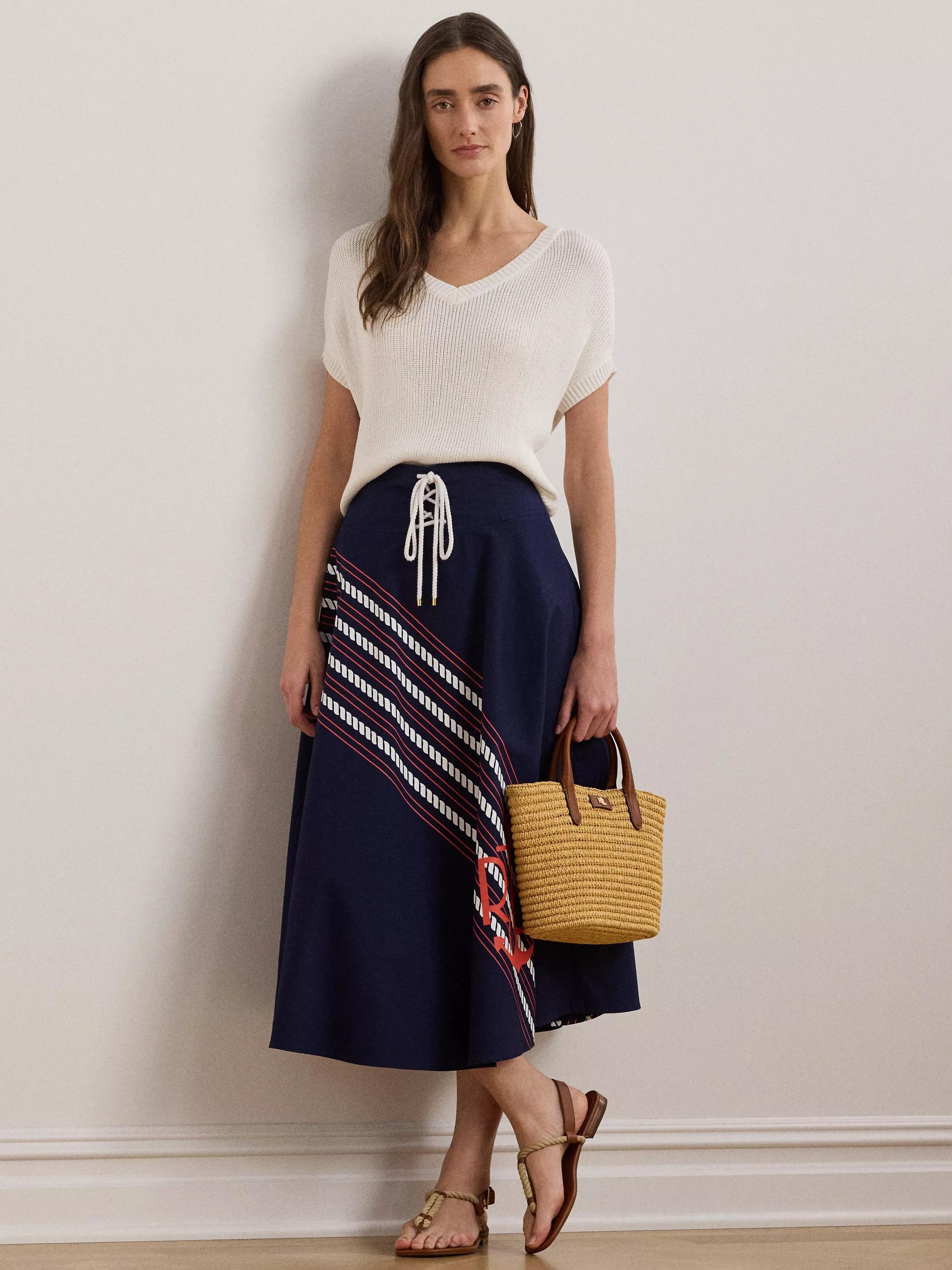 로렌 스트로 가죽 크로스백 가방 Lauren  Brie 21 Straw Leather Crossbody Bag 112832562 Natural/Tan