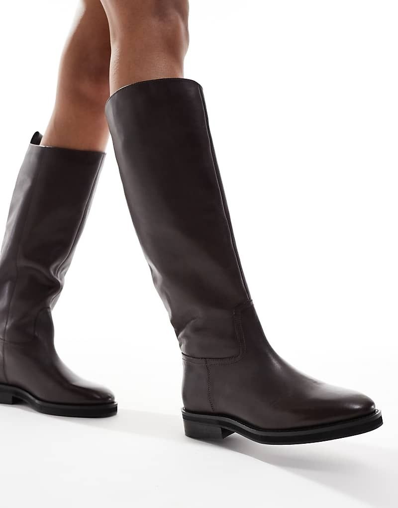 브라운 Cheltenham   Elegante, kniehohe Reiterstiefel aus Leder in Braun 206717871BRAUNES LEDER
