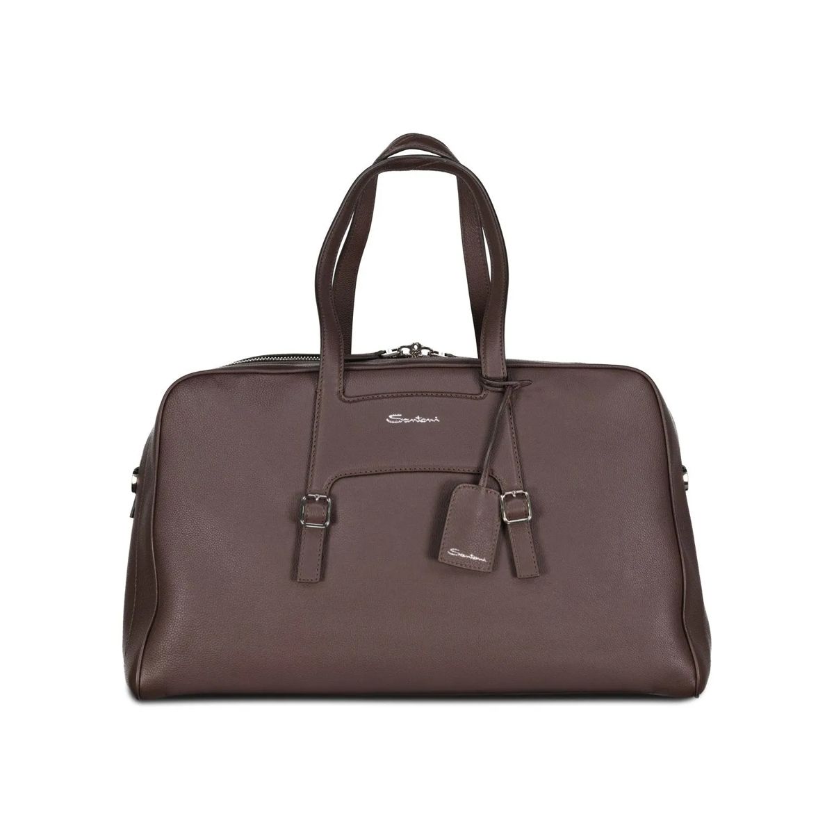 다크 브라운 숄더백 Santoni Weekender aus Leder Dunkelbraun                        Schultertasche A0567494