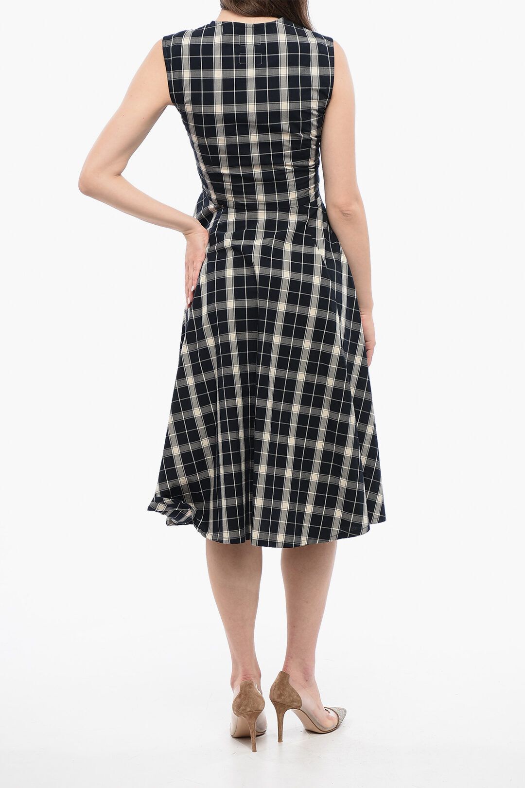 민소매 롱 드레스 Checkered Sleeveless Long Dress 642655