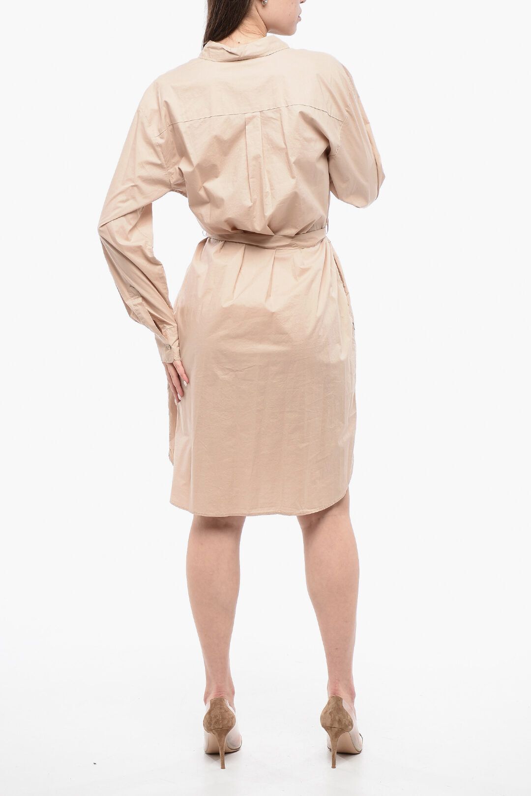 벨트 롱 슬리브 셔츠 드레스 Belted Long Sleeved Shirt Dress 642557