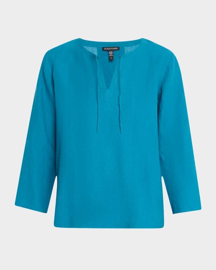 오가닉 린넨 탑 Tie-Neck Organic Linen Top prod279120984DRAGONFLY