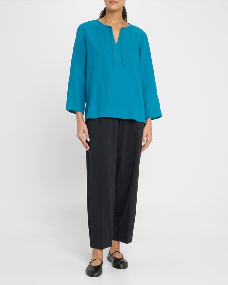 오가닉 린넨 탑 Tie-Neck Organic Linen Top prod279120984DRAGONFLY