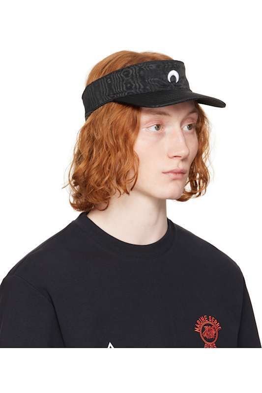 블랙 리사이클 모이어 모자 Black Recycled Moire Visor Cap 17337291